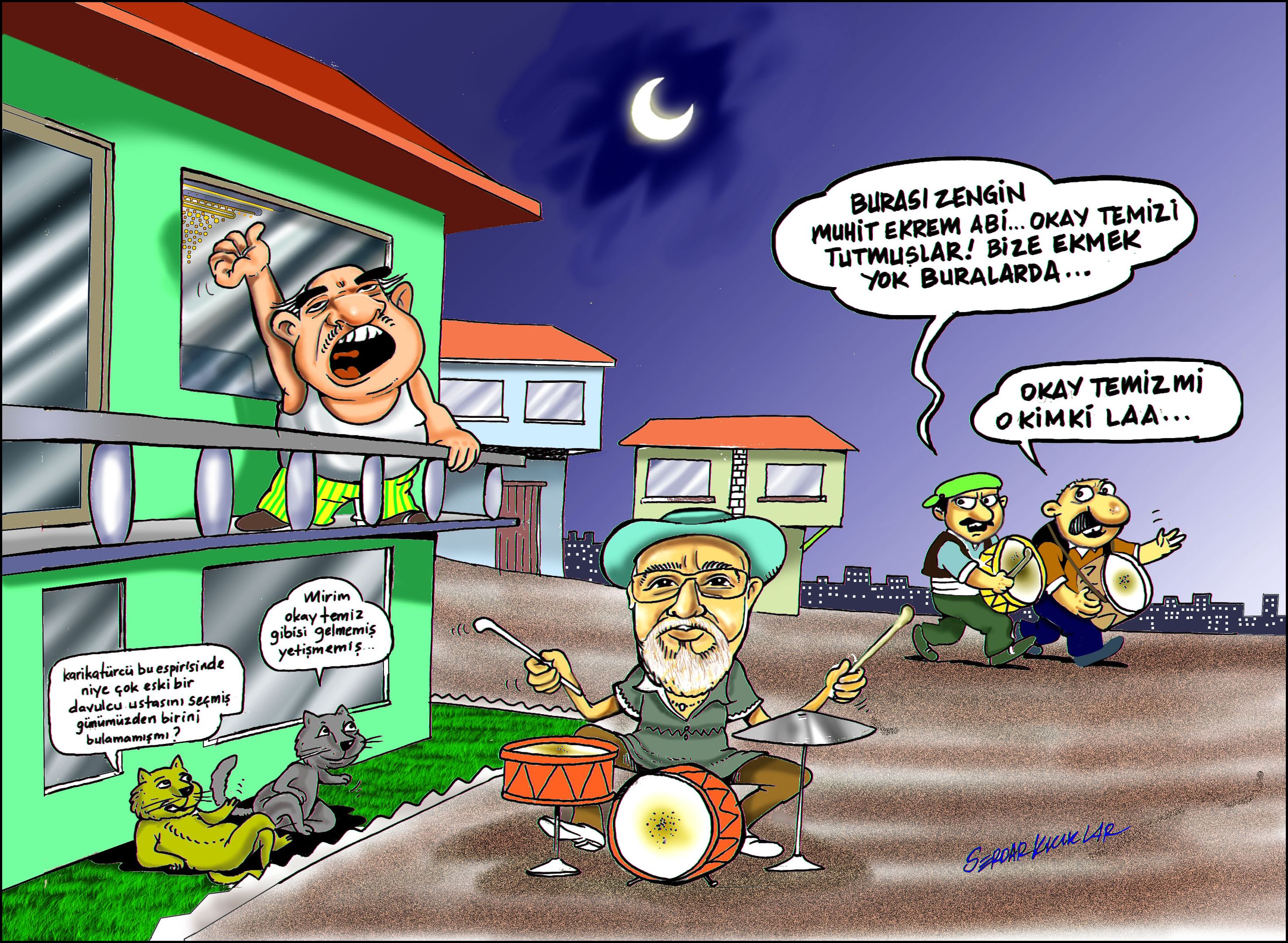 Ramazan davulcusu karikatür